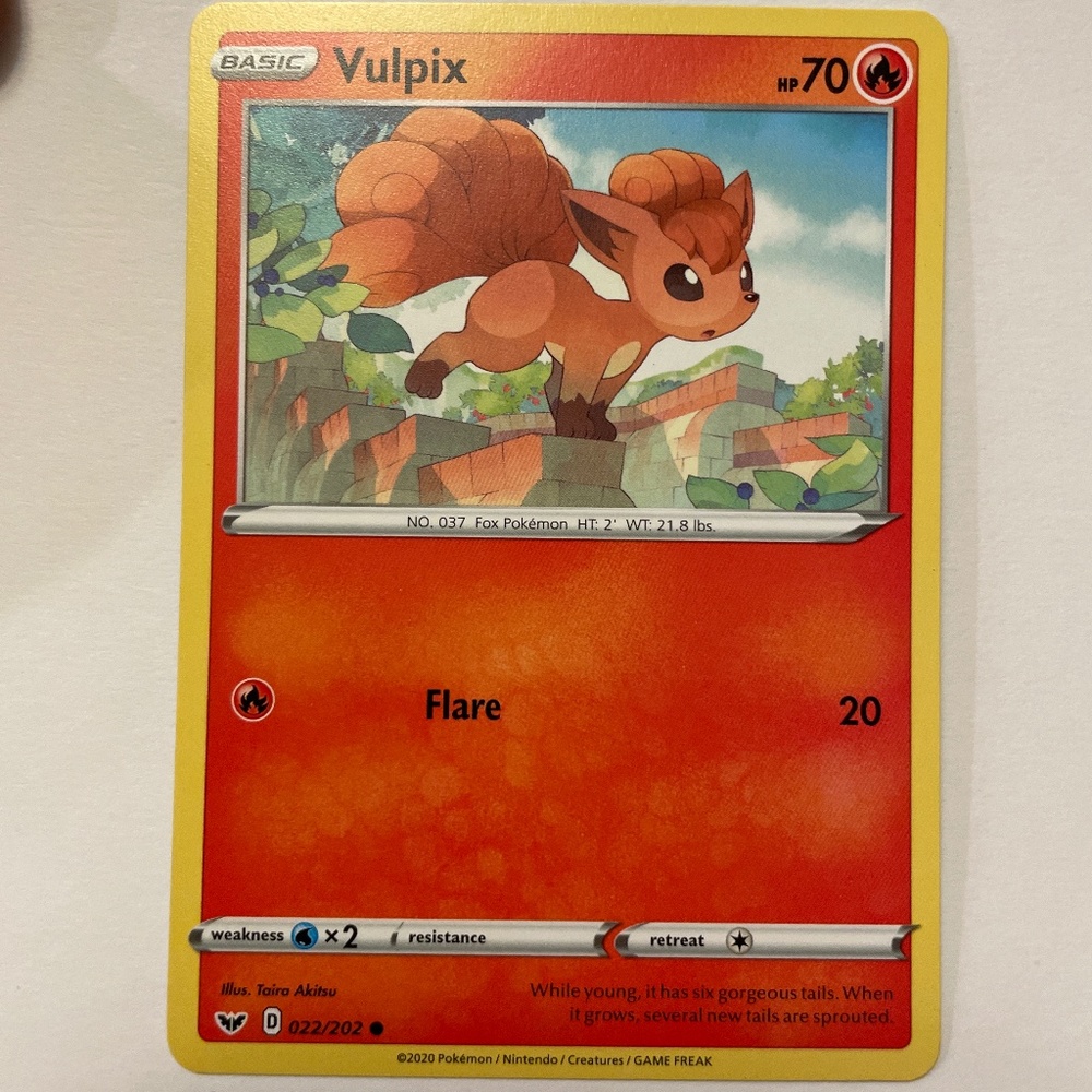 Two Pokémon cards, both Vulpix